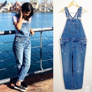 Levi’s Womens Denim Straight Leg Overalls Size Large